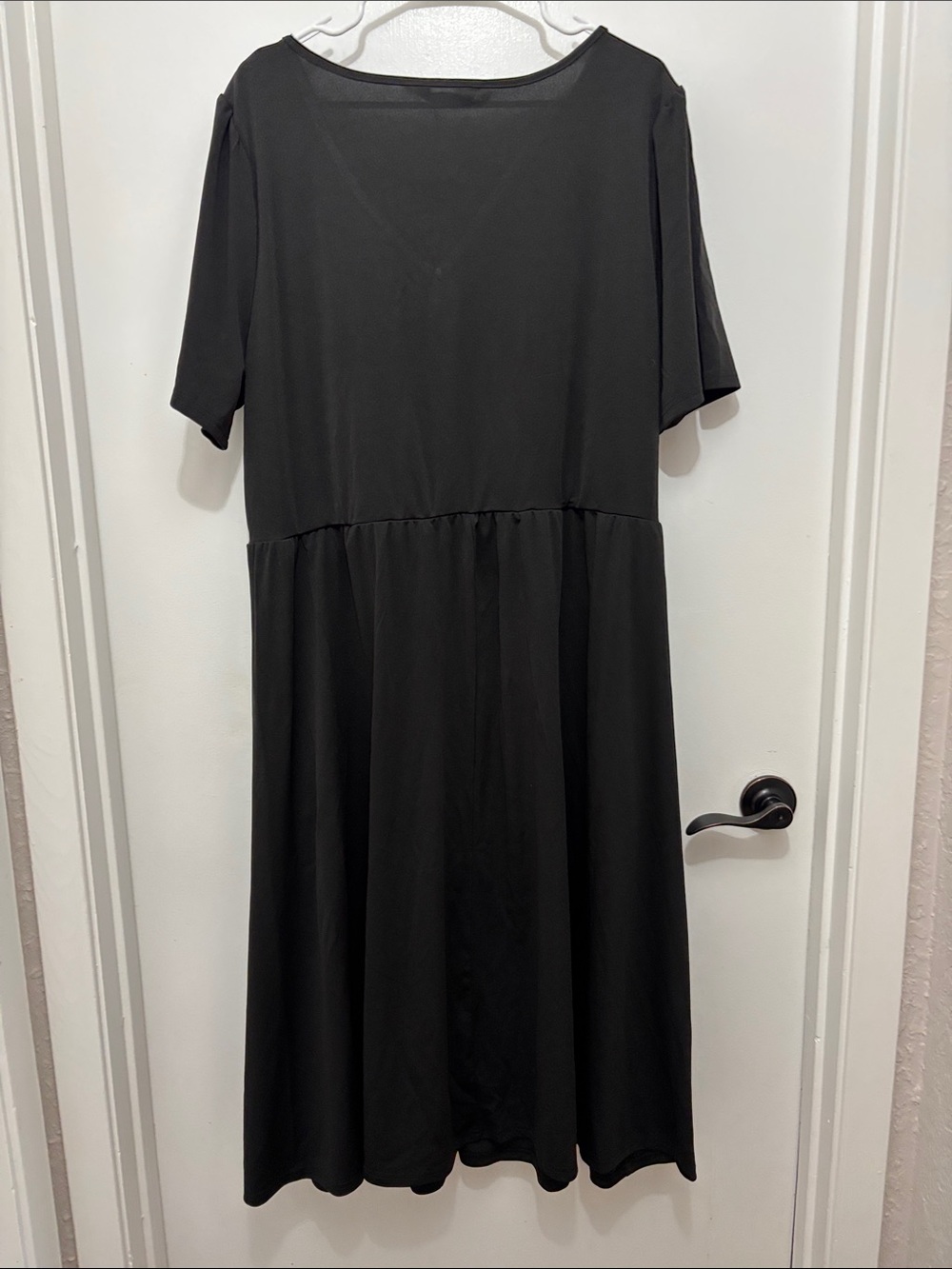 BloomChic Black Button-Front V-Neck Midi Dress Sz 22-24 (2X) - Picture 3 of 7